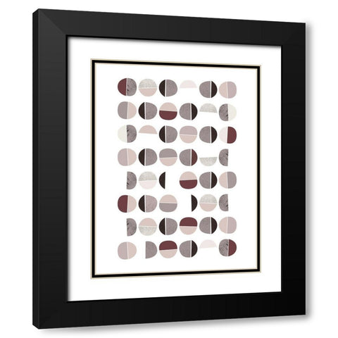 Mid Century ColorDew Burgundy 7 Black Modern Wood Framed Art Print with Double Matting by Urban Epiphany