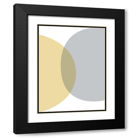 Mid Century Flora Tones Yellow Grey 8 Black Modern Wood Framed Art Print with Double Matting by Urban Epiphany