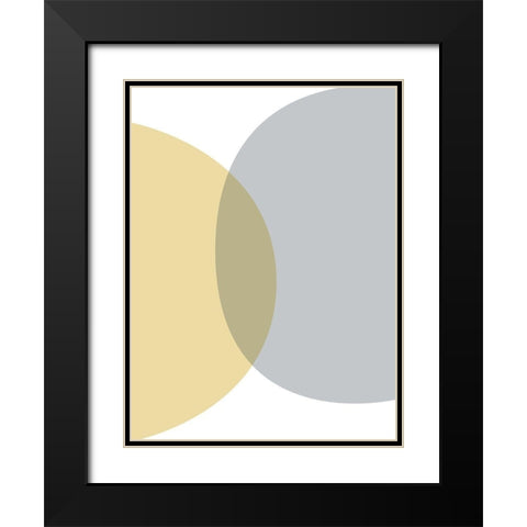 Mid Century Flora Tones Yellow Grey 8 Black Modern Wood Framed Art Print with Double Matting by Urban Epiphany
