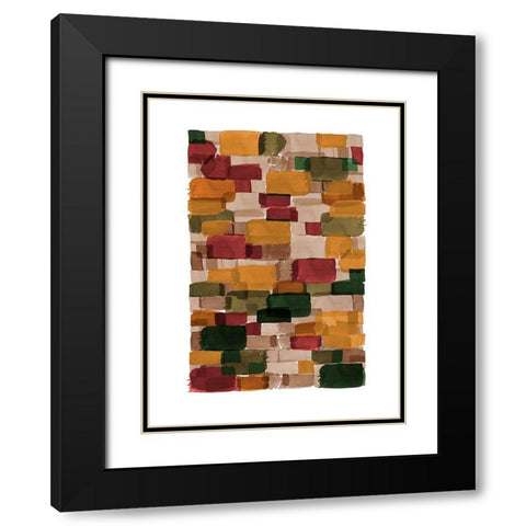 Earthy Watercolor Block Black Modern Wood Framed Art Print with Double Matting by Urban Epiphany