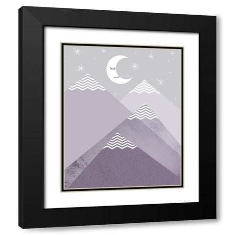 Purple Mountains 2 Black Modern Wood Framed Art Print with Double Matting by Urban Epiphany