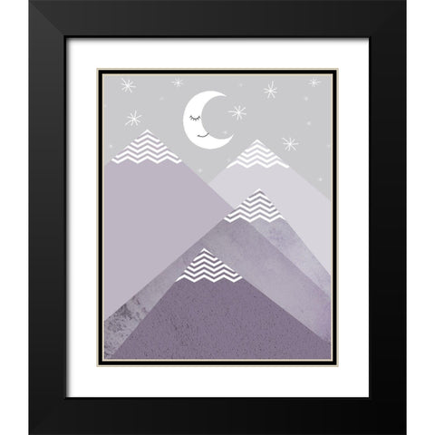 Purple Mountains 2 Black Modern Wood Framed Art Print with Double Matting by Urban Epiphany