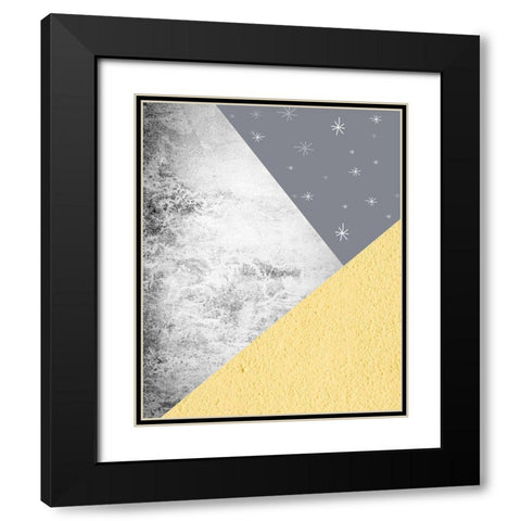 Yellow Grey Mountains 1 Black Modern Wood Framed Art Print with Double Matting by Urban Epiphany