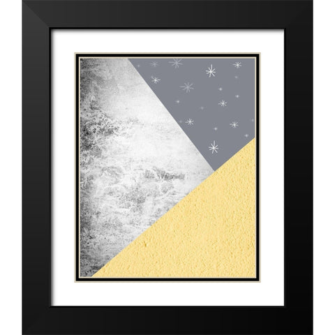 Yellow Grey Mountains 1 Black Modern Wood Framed Art Print with Double Matting by Urban Epiphany