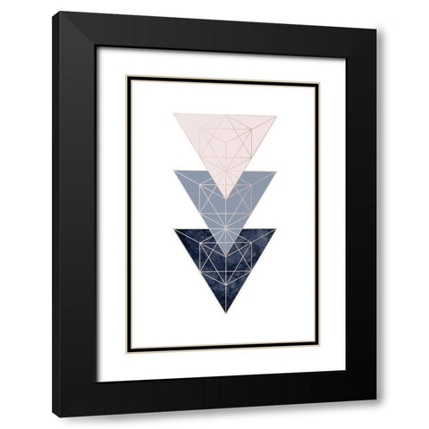 Pink Navy 3 Black Modern Wood Framed Art Print with Double Matting by Urban Epiphany
