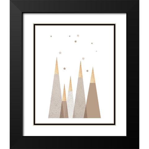 Beige Mountains 3 Black Modern Wood Framed Art Print with Double Matting by Urban Epiphany
