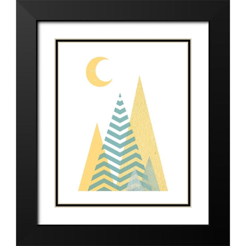 Sweet Dreams Mountains Black Modern Wood Framed Art Print with Double Matting by Urban Epiphany