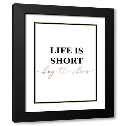 Inspirational Words Rose Gold 3 Black Modern Wood Framed Art Print with Double Matting by Urban Epiphany