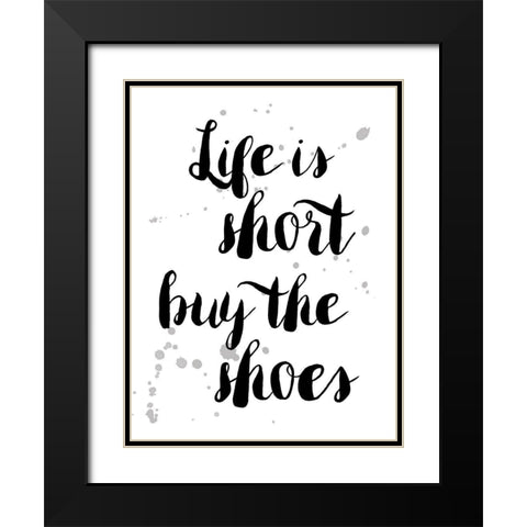 Shoes Black Modern Wood Framed Art Print with Double Matting by Urban Epiphany