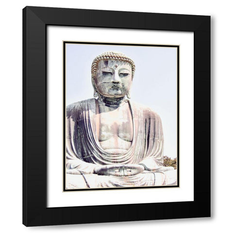 Buddha Soft Light Black Modern Wood Framed Art Print with Double Matting by Urban Epiphany