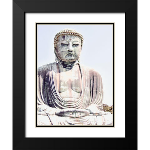 Buddha Soft Light Black Modern Wood Framed Art Print with Double Matting by Urban Epiphany