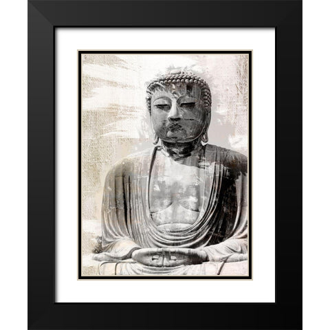 Japanese Buddha Black Modern Wood Framed Art Print with Double Matting by Urban Epiphany