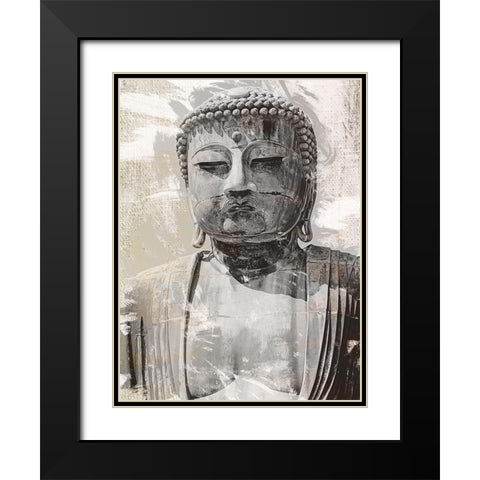 Japanese Buddha Close Up Black Modern Wood Framed Art Print with Double Matting by Urban Epiphany