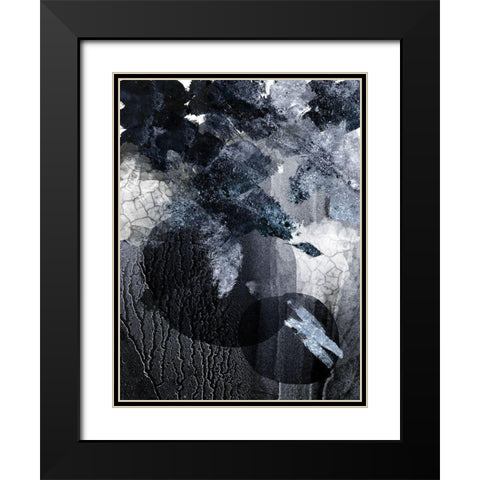 Shattered Abstract 1 Black Modern Wood Framed Art Print with Double Matting by Urban Epiphany