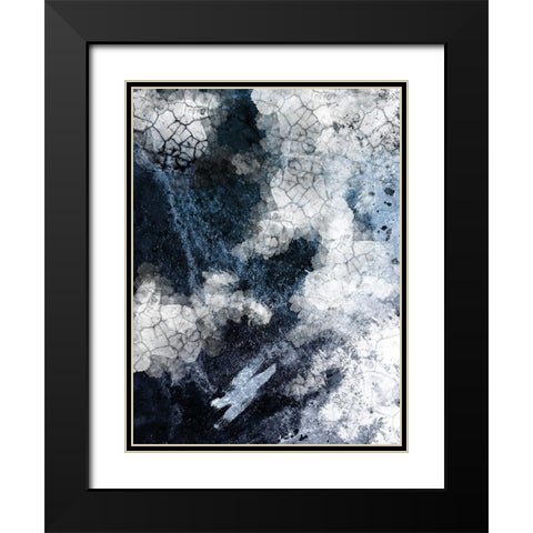 Shattered Abstract 2 Black Modern Wood Framed Art Print with Double Matting by Urban Epiphany