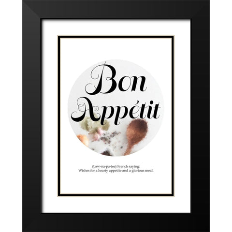 Bon Appetit Black Modern Wood Framed Art Print with Double Matting by Urban Epiphany