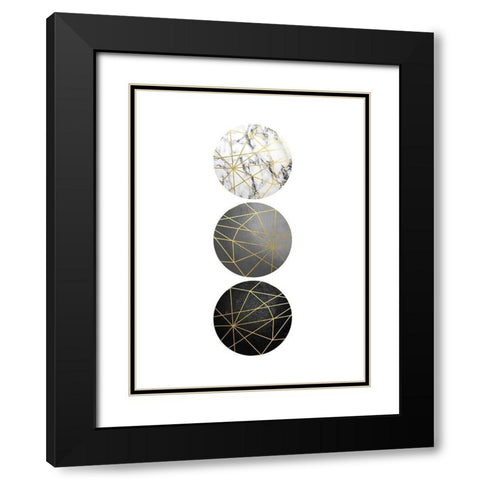 3 Circles Black Modern Wood Framed Art Print with Double Matting by Urban Epiphany