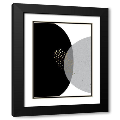 Black Gold Minimalist 3 Black Modern Wood Framed Art Print with Double Matting by Urban Epiphany