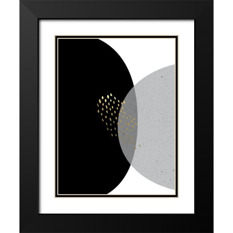 Black Gold Minimalist 3 Black Modern Wood Framed Art Print with Double Matting by Urban Epiphany