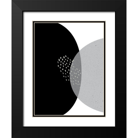 Black Grey Minimalist 3 Black Modern Wood Framed Art Print with Double Matting by Urban Epiphany