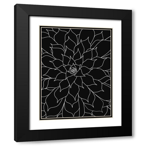 Black White Succulents Set of 2 Black Modern Wood Framed Art Print with Double Matting by Urban Epiphany