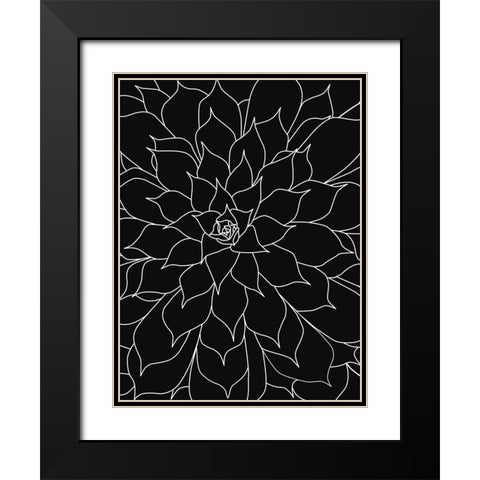 Black White Succulents Set of 2 Black Modern Wood Framed Art Print with Double Matting by Urban Epiphany