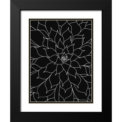 Black White Succulents Set of 2 Black Modern Wood Framed Art Print with Double Matting by Urban Epiphany