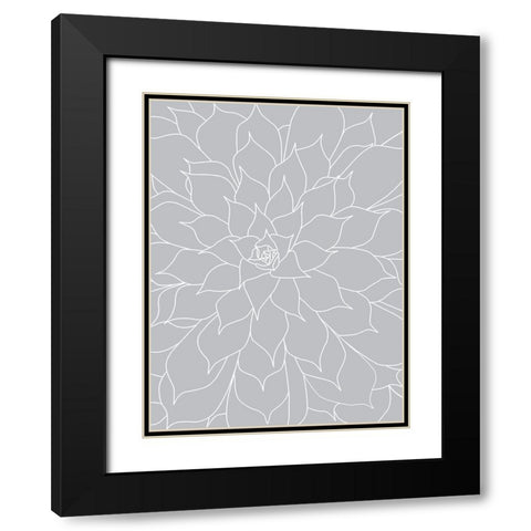 Black White Succulents Set of 2 Black Modern Wood Framed Art Print with Double Matting by Urban Epiphany