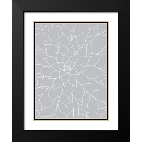 Black White Succulents Set of 2 Black Modern Wood Framed Art Print with Double Matting by Urban Epiphany