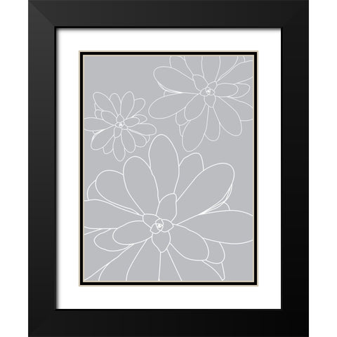 Black White Succulents Set of 2 Black Modern Wood Framed Art Print with Double Matting by Urban Epiphany