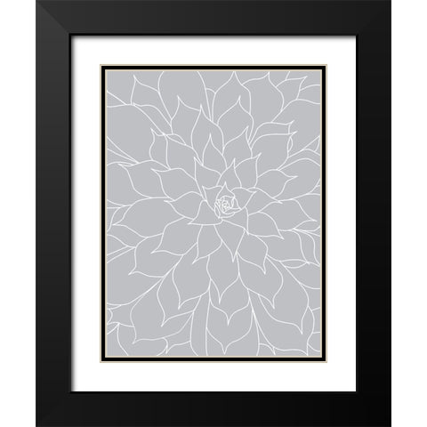 Black White Succulents Set of 2 Black Modern Wood Framed Art Print with Double Matting by Urban Epiphany