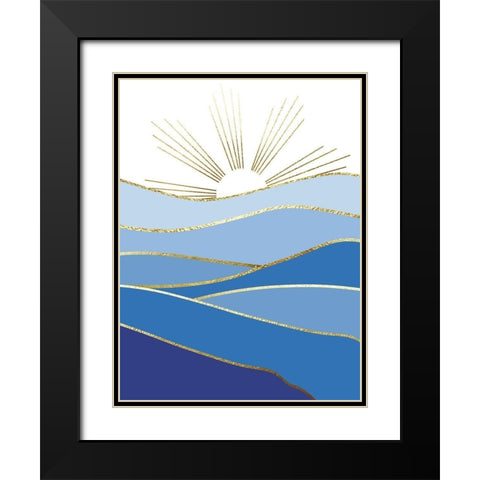 Blue Landscape 2 Black Modern Wood Framed Art Print with Double Matting by Urban Epiphany