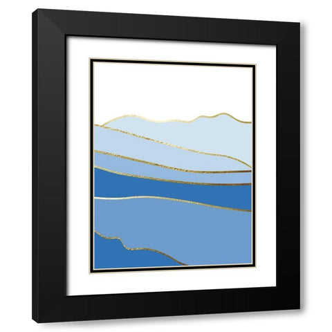 Blue Landscape 3 Black Modern Wood Framed Art Print with Double Matting by Lula Bijoux and Company
