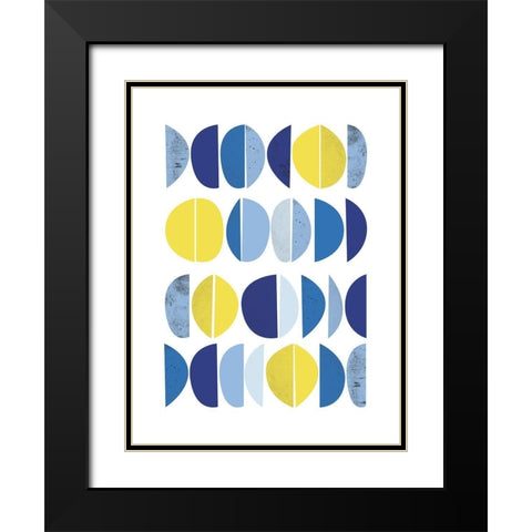 Blue Yellow Modern 2 Black Modern Wood Framed Art Print with Double Matting by Lula Bijoux and Company
