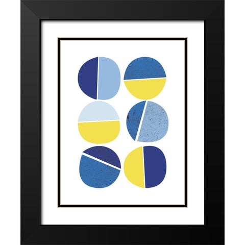 Blue Yellow Modern 4 Black Modern Wood Framed Art Print with Double Matting by Lula Bijoux and Company