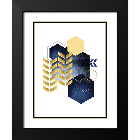 Geometric Greek Odyssey 3 Black Modern Wood Framed Art Print with Double Matting by Lula Bijoux and Company