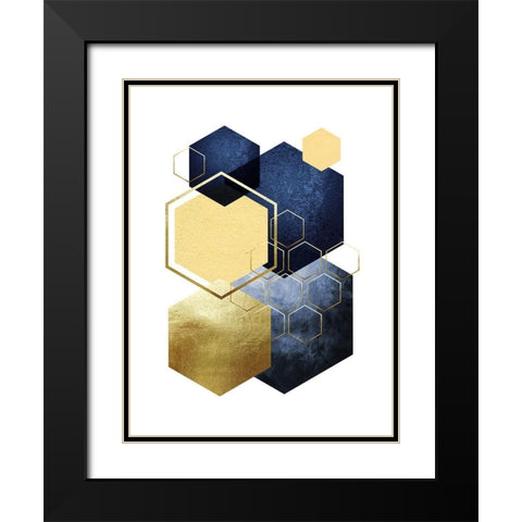 Geometric Greek Odyssey 4 Black Modern Wood Framed Art Print with Double Matting by Lula Bijoux and Company