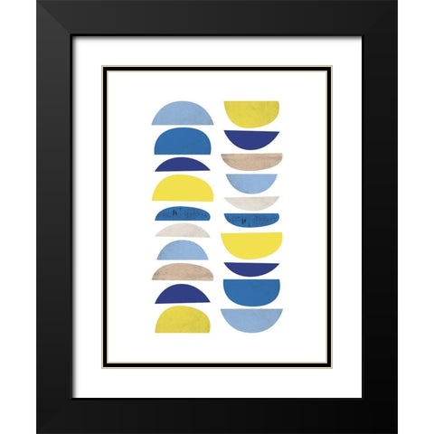 Modern Plates 1 Black Modern Wood Framed Art Print with Double Matting by Lula Bijoux and Company