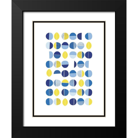 Natural Multi Dots 1 Black Modern Wood Framed Art Print with Double Matting by Lula Bijoux and Company