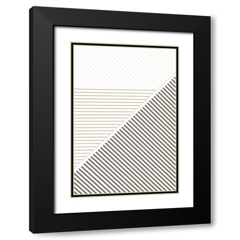 Modern Lines 1 Black Modern Wood Framed Art Print with Double Matting by Urban Epiphany