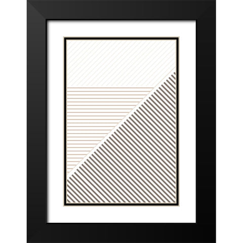 Modern Lines 1 Black Modern Wood Framed Art Print with Double Matting by Urban Epiphany