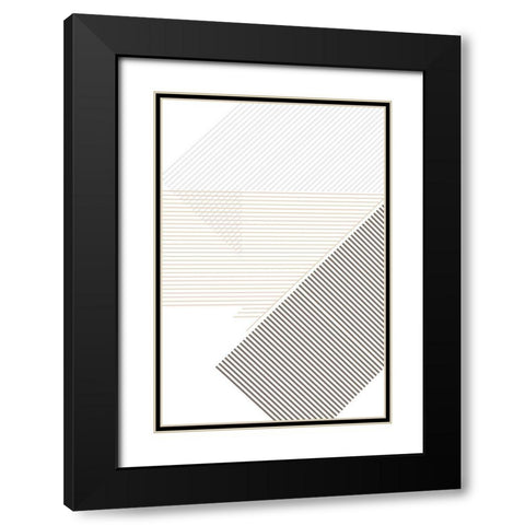 Modern Lines 2 Black Modern Wood Framed Art Print with Double Matting by Urban Epiphany