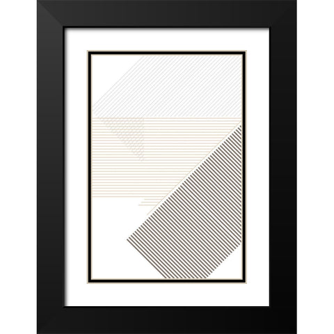 Modern Lines 2 Black Modern Wood Framed Art Print with Double Matting by Urban Epiphany