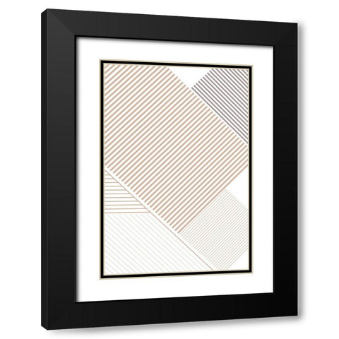 Modern Lines 3 Black Modern Wood Framed Art Print with Double Matting by Urban Epiphany