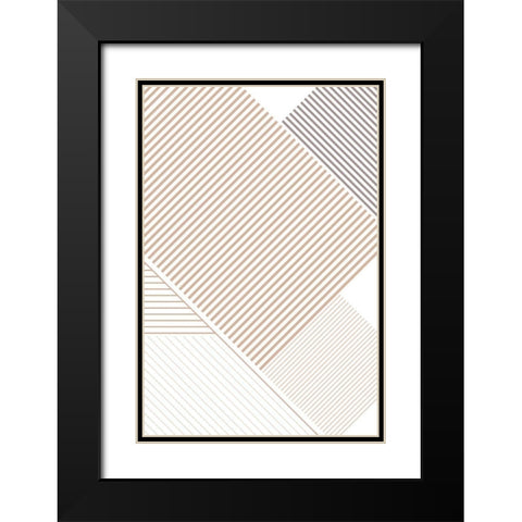 Modern Lines 3 Black Modern Wood Framed Art Print with Double Matting by Urban Epiphany