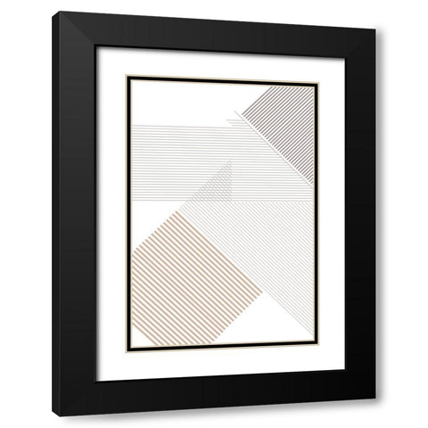 Modern Lines 4 Black Modern Wood Framed Art Print with Double Matting by Urban Epiphany
