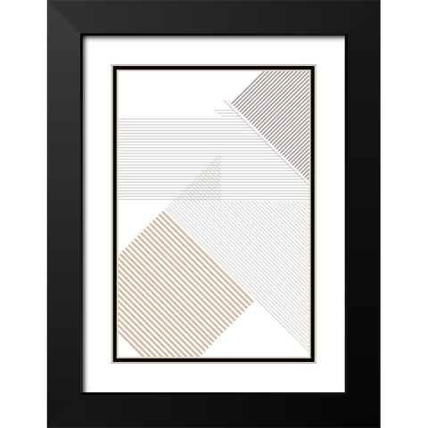 Modern Lines 4 Black Modern Wood Framed Art Print with Double Matting by Urban Epiphany