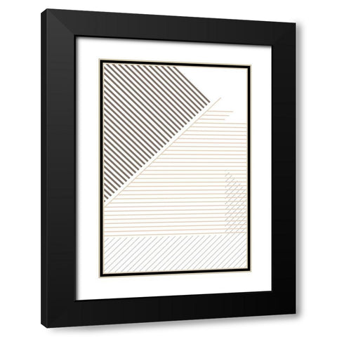 Modern Lines 5 Black Modern Wood Framed Art Print with Double Matting by Urban Epiphany