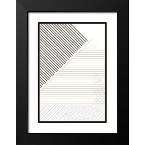 Modern Lines 5 Black Modern Wood Framed Art Print with Double Matting by Urban Epiphany
