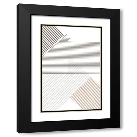 Modern Lines 6 Black Modern Wood Framed Art Print with Double Matting by Urban Epiphany